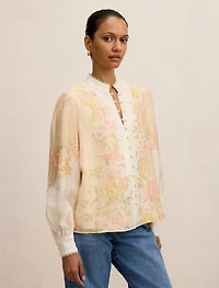 Emma Petite Trimmed Blouse