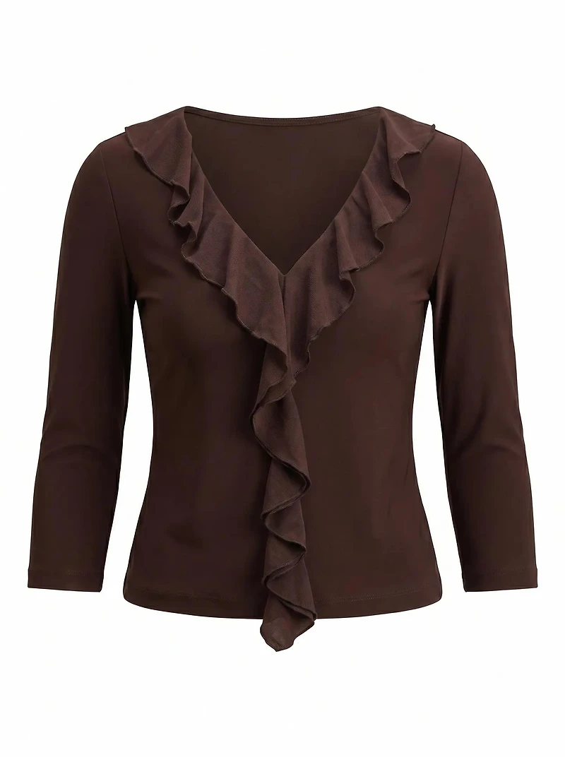 Orla Ruffle 3/4 Sleeve Top