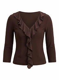 Orla Ruffle 3/4 Sleeve Top