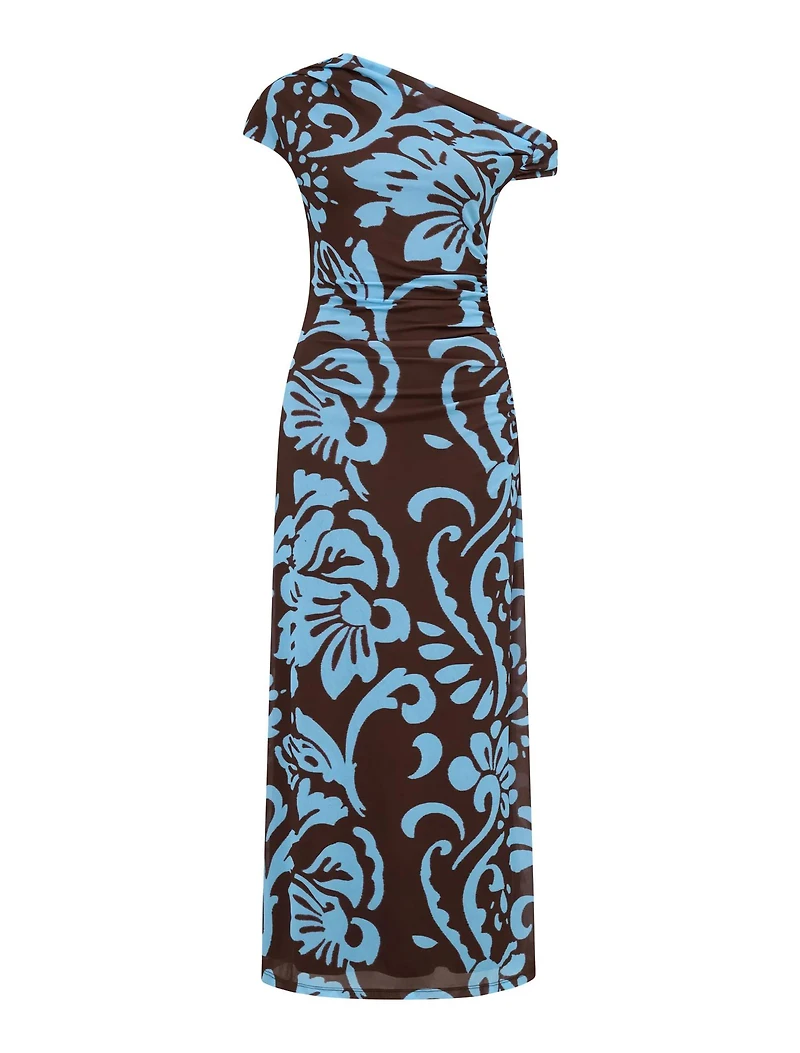 Paris Draped Mesh Midi Dress