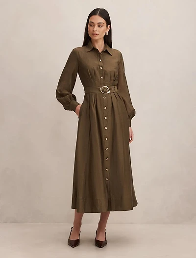 Evelyn Seam Detail Midi Dress