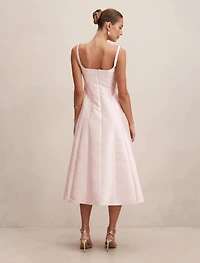 Kayla Structured Satin Midi Dress