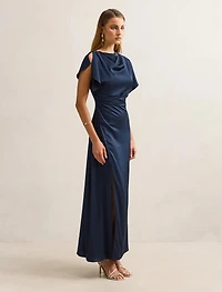 Genevieve Satin Drape Maxi