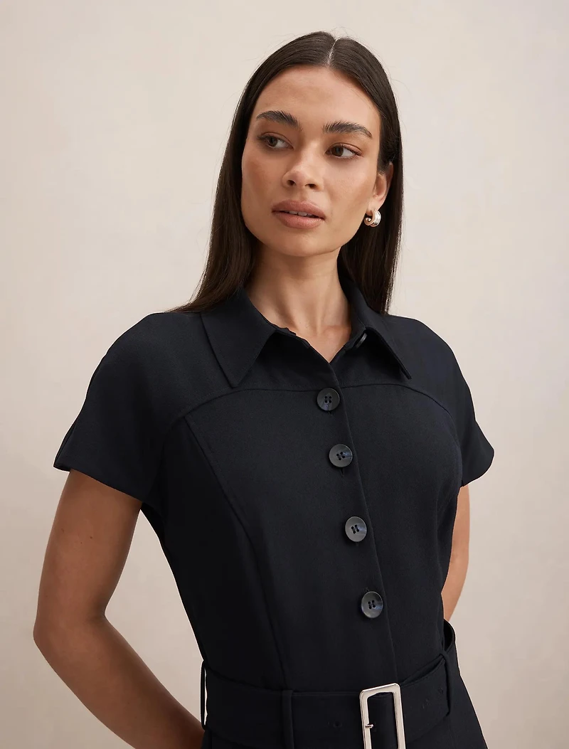 Elora Crepe Shirt Dress