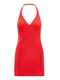 Letta Crepe Halter Mini Dress