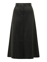 Jaelyn Vegan Leather Midi Skirt