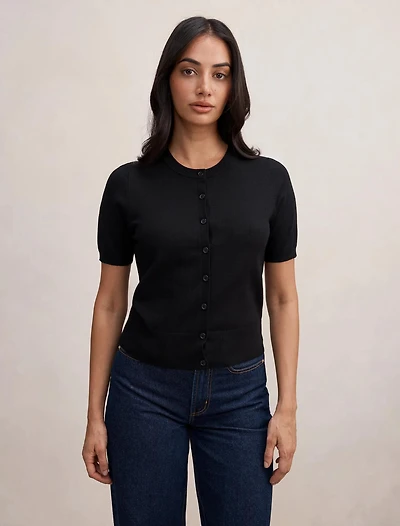 Maisie Button Through Knit Tee