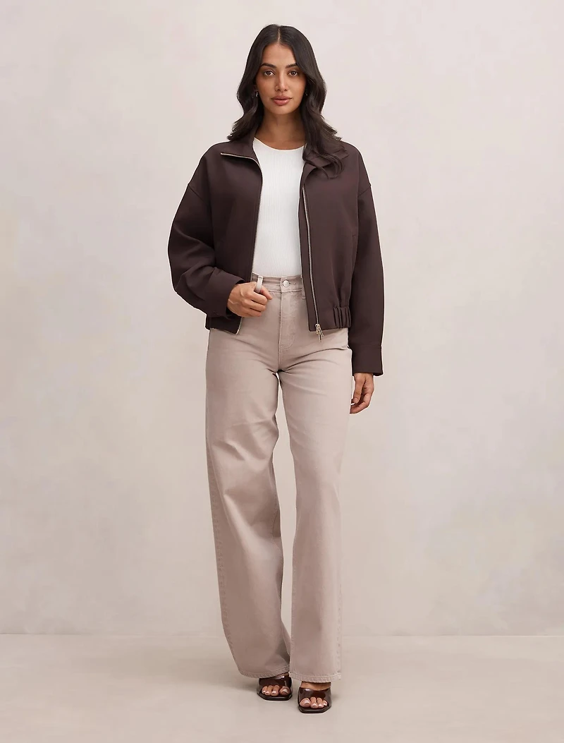 Jenna Twill Funnel Neck Jacket