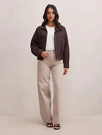 Jenna Twill Funnel Neck Jacket