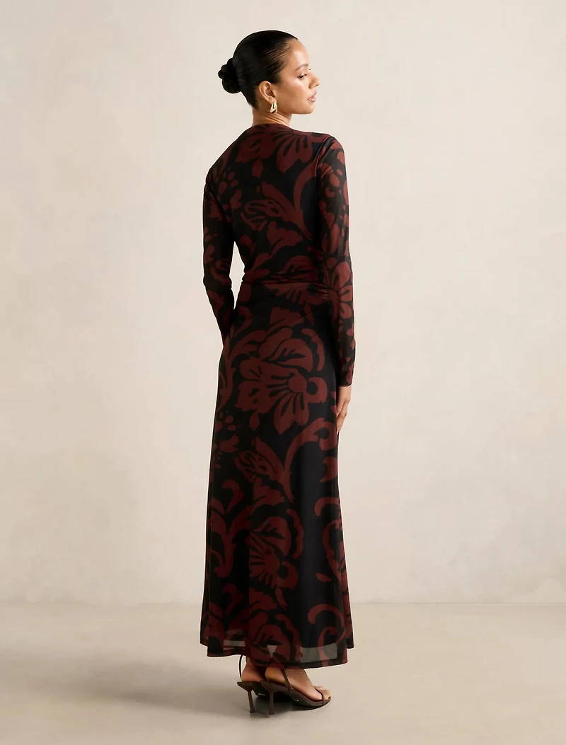 Joni Petite Long Sleeve Mesh Midi