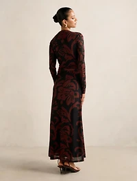 Joni Petite Long Sleeve Mesh Midi