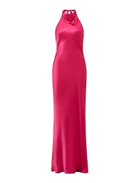 Clementine High Neck Satin Maxi