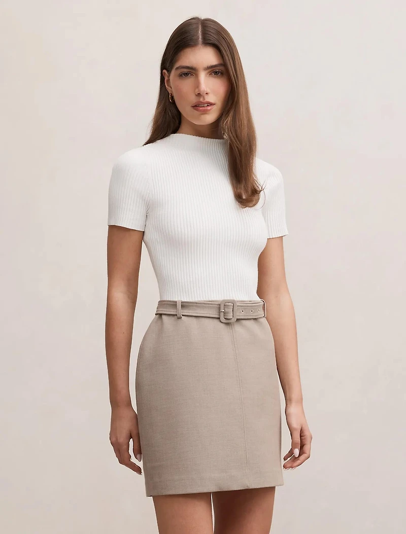 Maya Woven Mixed Mini Dress