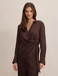 Maude Asymmetrical Draped Shirt