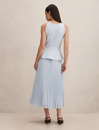 Peony Pleat Mixed Dress