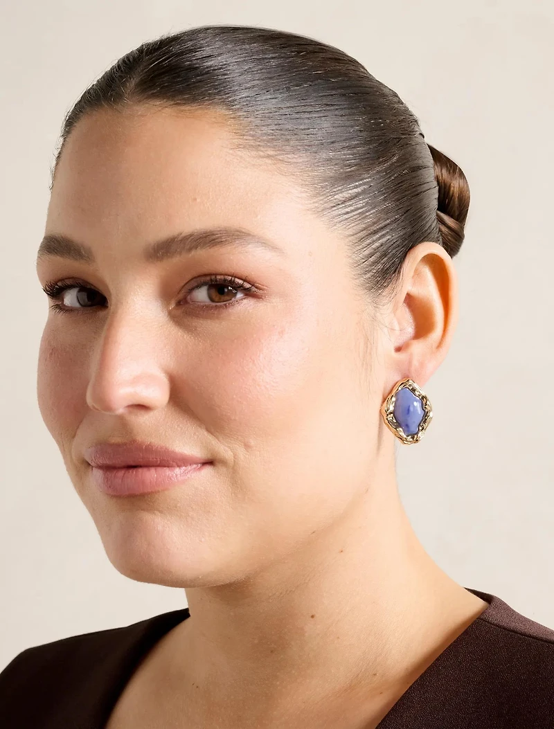Signature Samara Organic Stone Stud Earrings