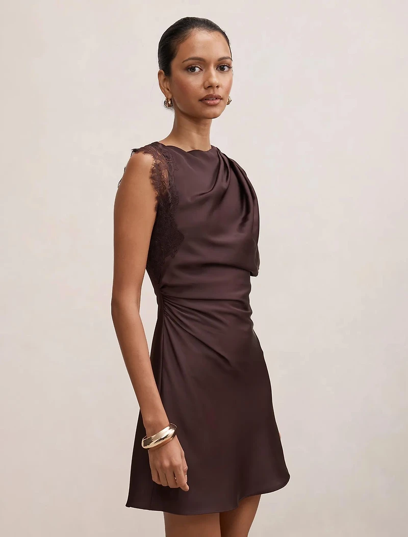 Giselle Petite Satin Lace Mini