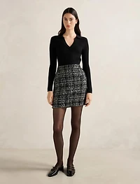 Paisley Boucle Mix Mini Dress