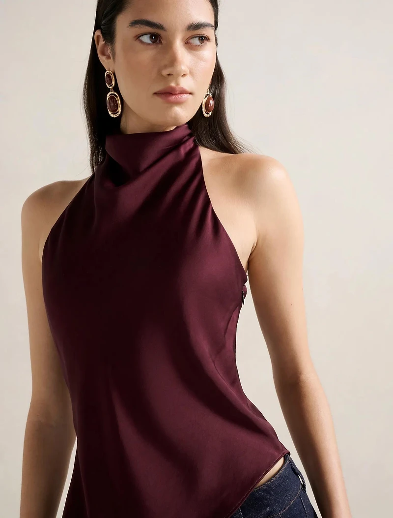 Skyler Halter Satin Top