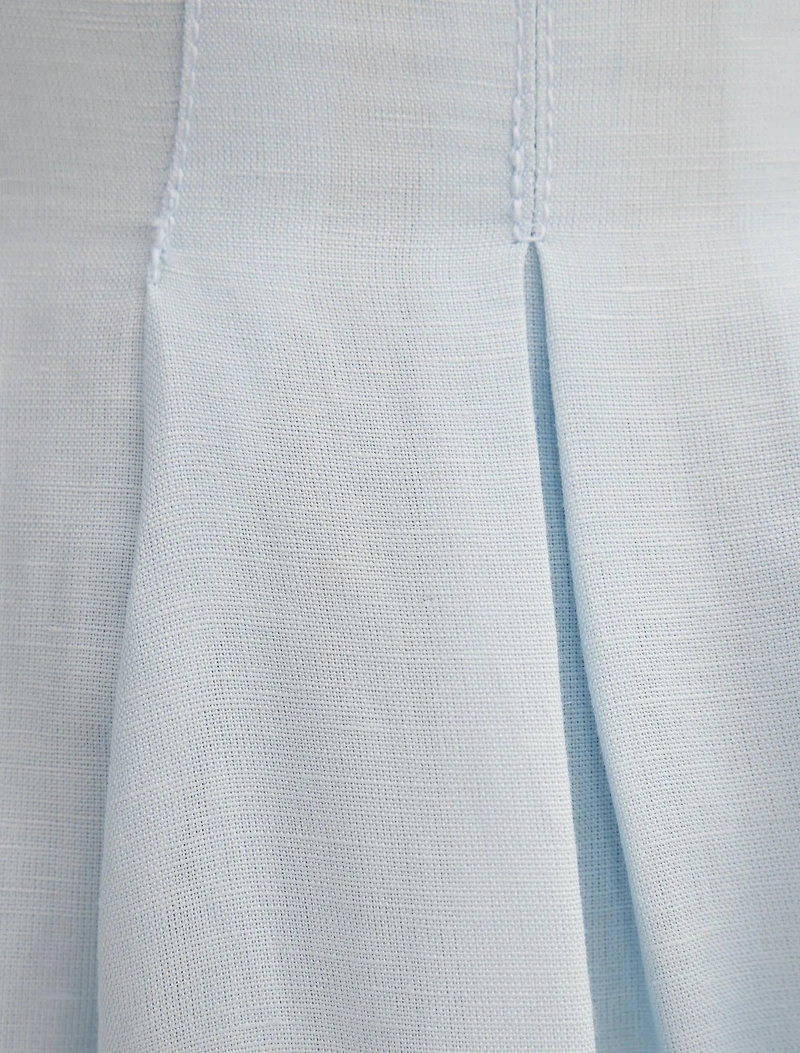 Rosie Linen Sleeveless Tuck Midi Dress