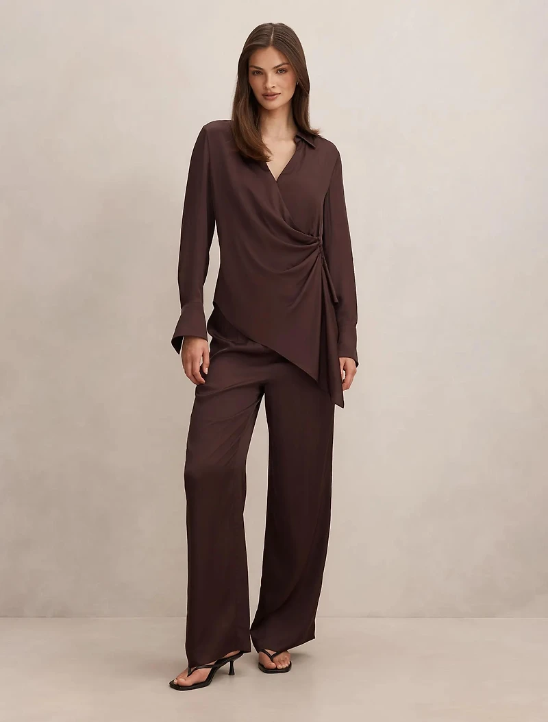 Maude Asymmetrical Draped Shirt
