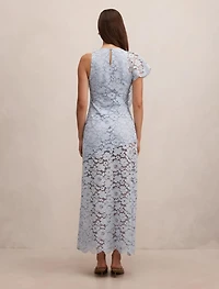 Livvie Asymmetric Lace Maxi Dress