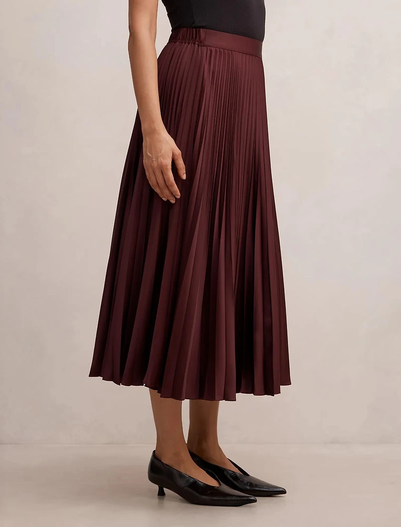 Ester Satin Pleated Skirt