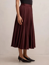 Ester Satin Pleated Skirt