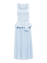 Peony Pleat Mixed Dress