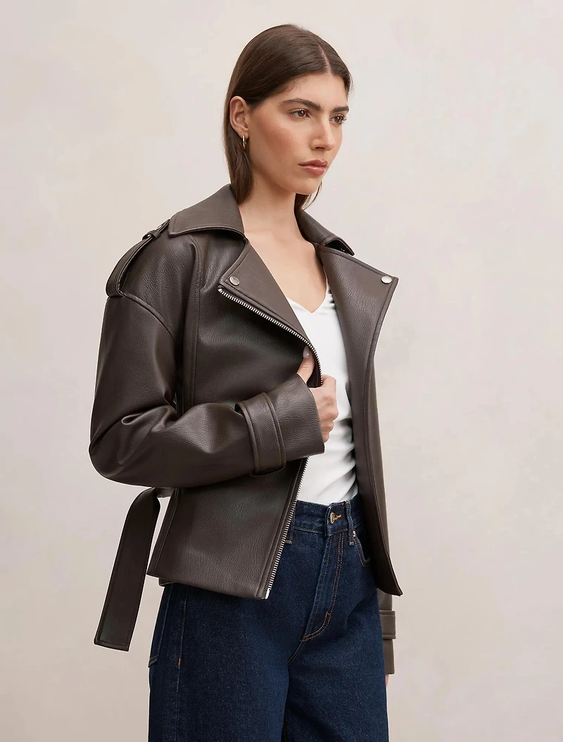 Brooklyn Belted Biker Jacket