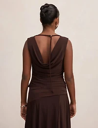 Ada Petite Drape Cowl Back Top