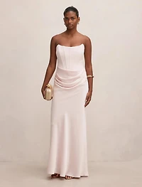 Isra Petite Drape Strapless Maxi