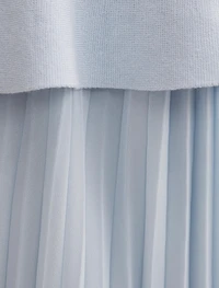Peony Pleat Mixed Dress