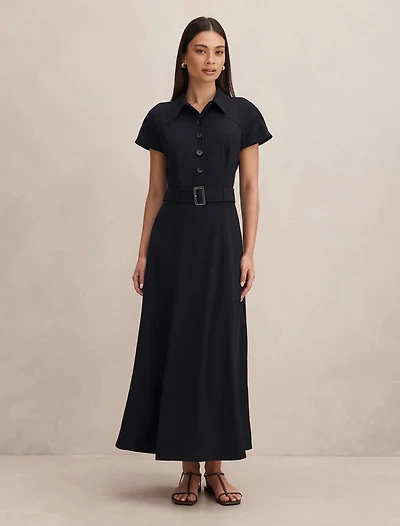 Elora Crepe Shirt Dress