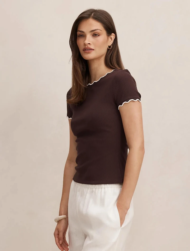 Rebecca Scallop Trim Tee