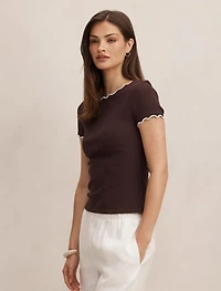 Rebecca Scallop Trim Tee