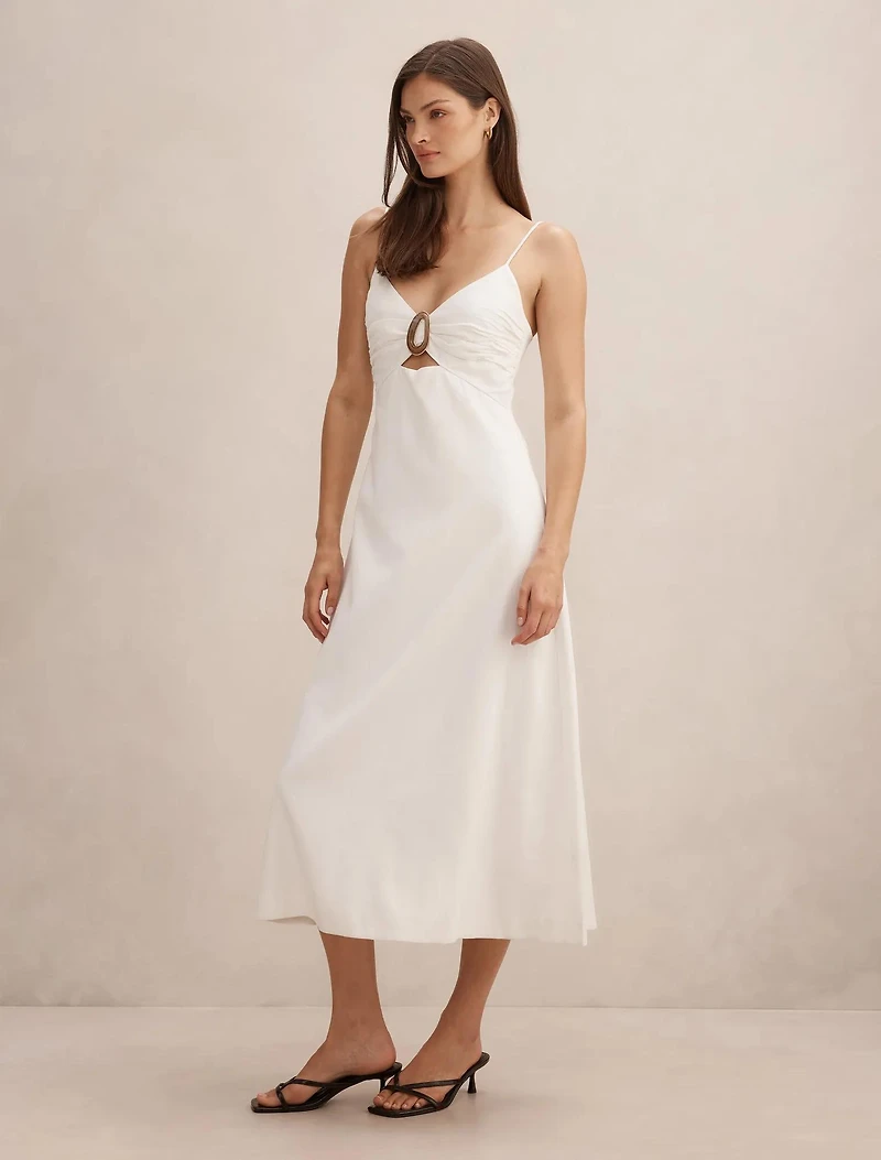 Alice Gathered Hardware Midi Dress
