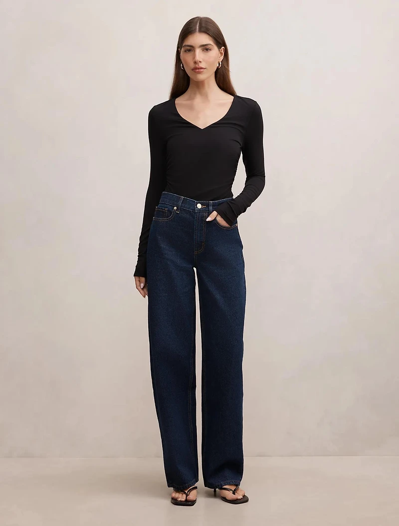 Emma Mid Rise Barrel Jean