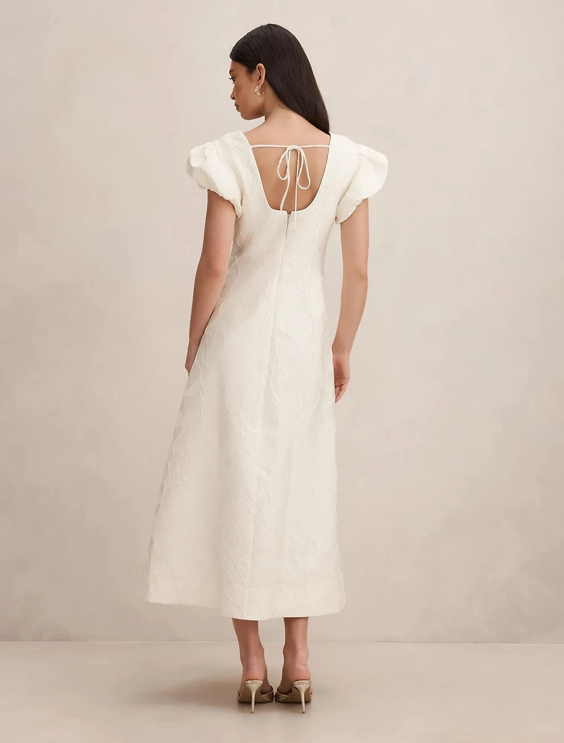 Lily Scoop Jacquard Midi Dress