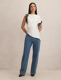 Dixie Asymmetric Lace Top