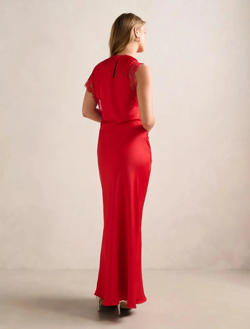 Kody Satin Lace Asym Dress