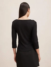 Selena Lace Trim 3/4 Sleeve Top