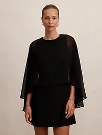 Irena Sheer Cape Mini Dress