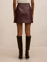 Renee Petite Vegan Leather Mini Skirt