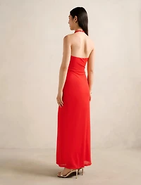 Abby Halter Mesh Maxi Dress