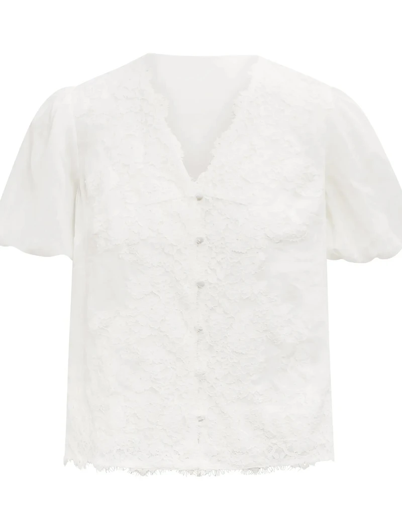 Sable Lace Scallop Blouse