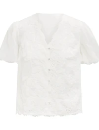 Sable Lace Scallop Blouse