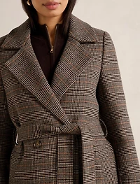 Luccia Belted Check Coat