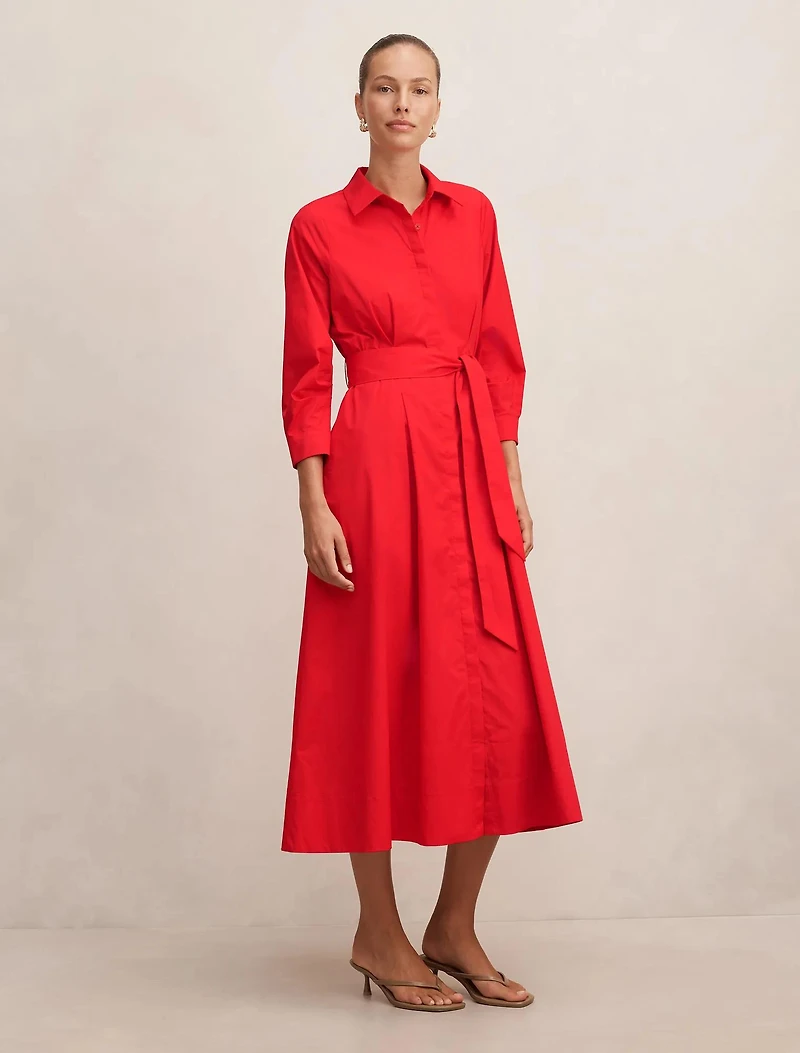 Sally Cotton Shirt Midi Dress