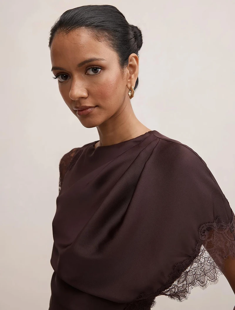 Giselle Petite Satin Lace Mini